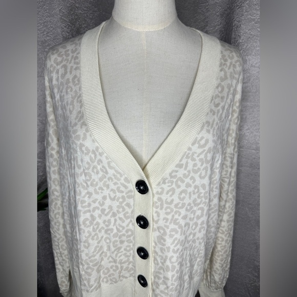 NWT Sanctuary Women’s Leopard Print Cardigan Cream Sz M - Picture 3 of 12